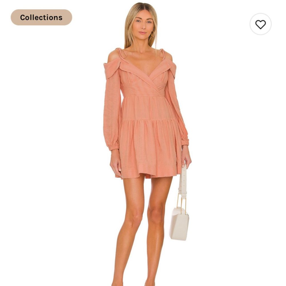NWT SIMKHAI Bahari Off Shoulder Mini Dress in Sorbet US M